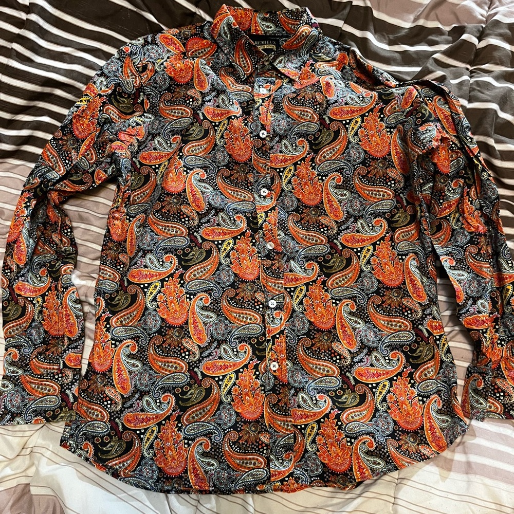 Daniel Cremieux Multicolor Paisley Casual Button Down Shirt